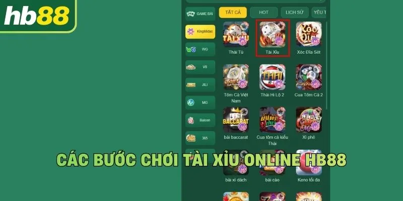 Các bước chơi Tài Xỉu Online Hb88