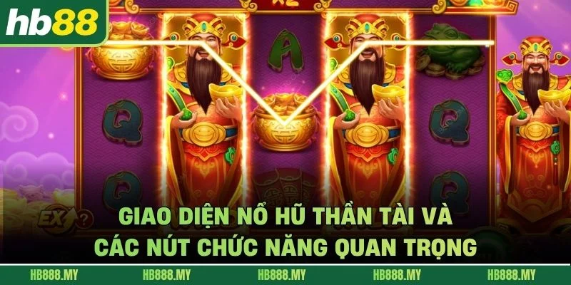 Giao diện nổ hũ thần tài và các nút chức năng quan trọng