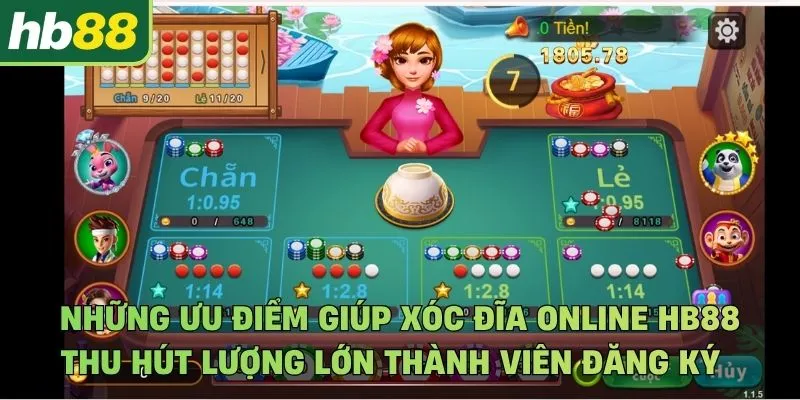 Những ưu điểm vượt trội giúp xóc đĩa online Hb88 thu hút lượng lớn thành viên đăng ký tham gia 