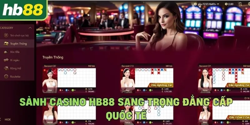 Sảnh casino Hb88 sang trọng đẳng cấp quốc tế
